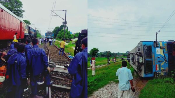 झारखंड के मुरी में मालगाड़ी के दो इंजन बेपटरी, एक पलटा, रेलवे को करोड़ों का नुकसान